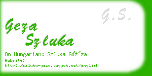 geza szluka business card